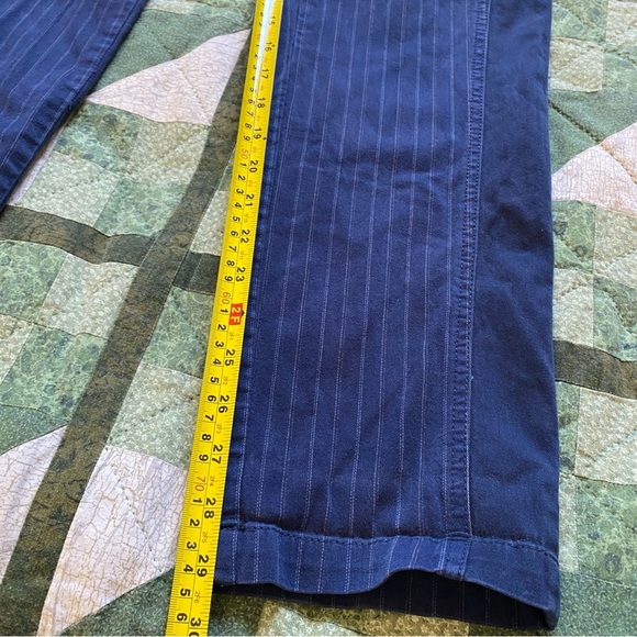 Anthropologie Pilcro Fit Hyphen Pants Size 29‎ Striped Blue Trouser Straight - Picture 9 of 11